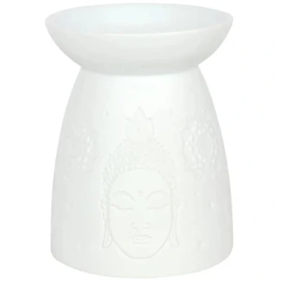 Image of Something Different Elegant White Ceramic Buddha Face Burner 12.5 x 9.5 cm (1 Pc), 12.5cm 9.5cm