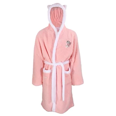 Image of Disney Womens Aristocats Marie Dressing Gown Fleece Supersoft Hooded Robe Pink L XL