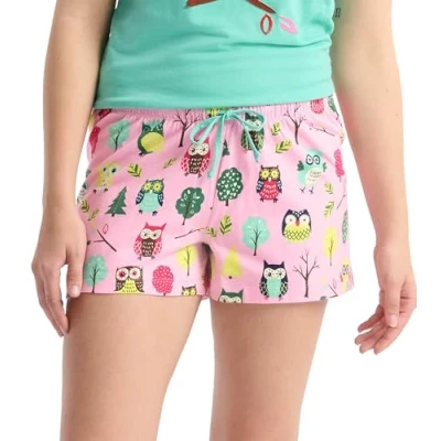 Image of Little Blue House Women&#039;s Sleep Shorts Pyjama Bottoms Pajama, Owls, X Large