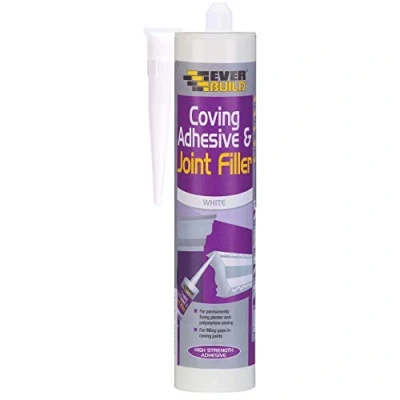 Image of Everbuild COVE EBD Coving Adhesive and Joint Filler, White, 290 ml