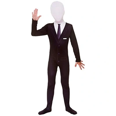 Image of Kids Unisex Slenderman Skinz X Large (11 13 years) Halloween Fancy Dress Costume