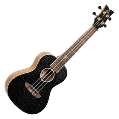 Image of Ortega Guitars Concert Ukulele Acoustic Element Series Gigbag Included Spruce, Black (RUEL MBK)