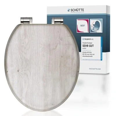 Image of Schütte 80192 A Lightwood Soft Close Mechanism Made, Wooden core lid with Motif (Maximum Load of The Toilet seat 150 kg), Wood Colour