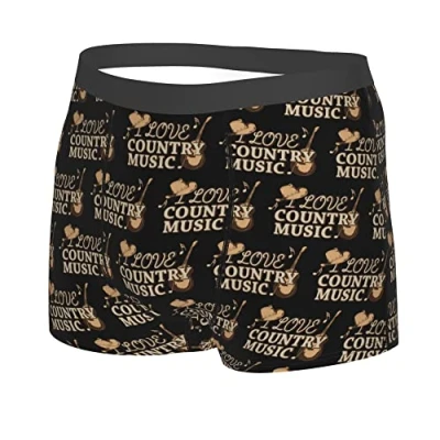 Image of 501 I Love Country Music Men&#039;S Boxer Briefs Fitted Athletic Underwear Stretchy Cool Pants Xl