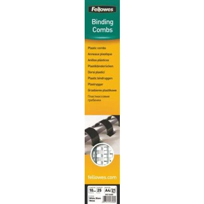 Image of Fellowes 5330803 10mm White Comb 25pk