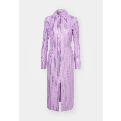 Image of Stine Goya Sonja Structured Sequins Shirt dress, Women&#039;s, Size: Medium, Lavender