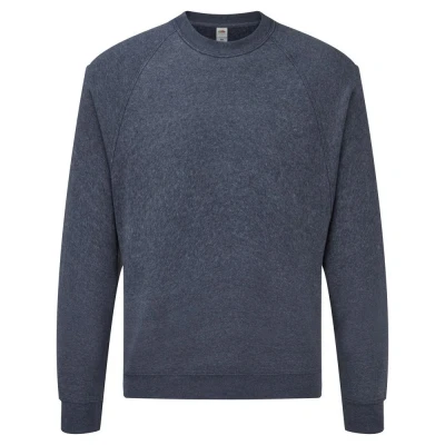 Image of Fruit of the Loom Mens Raglan Sleeve Belcoro Sweatshirt (Heather Navy) Multicolour Size 2XL