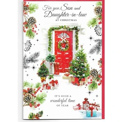Image of Christmas Card For Son and Daughter in Law 23 x 15 Cm (9 6 inches) You at