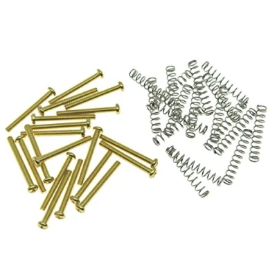 Image of KAISH Pack of 20 Metric Thread Humbucker Pickup Height Screws Guitar with Springs for Epiphone SG Import Pickups Gold