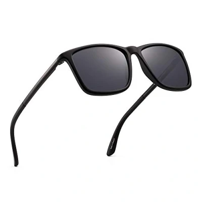 Image of Jim Halo Polarised Sunglasses Retro Square UV400 Protection Classic Sun Glasses Men, Suitable for Sports, Driving, Cycling