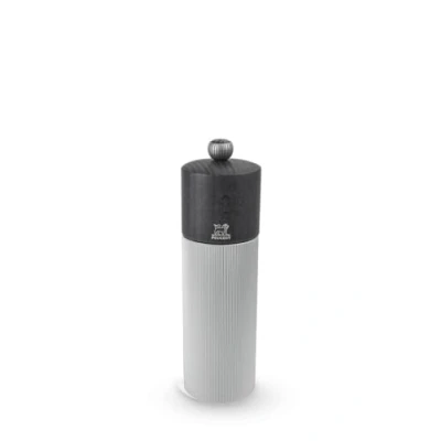 Image of PEUGEOT 18 cm Line Salt Mill Classic Adjustment Aluminum and PEFC Certified Wood Made in France Graphite Color