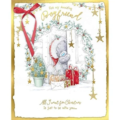Image of Me To You Bear Boyfriend Handmade Boxed Christmas Card