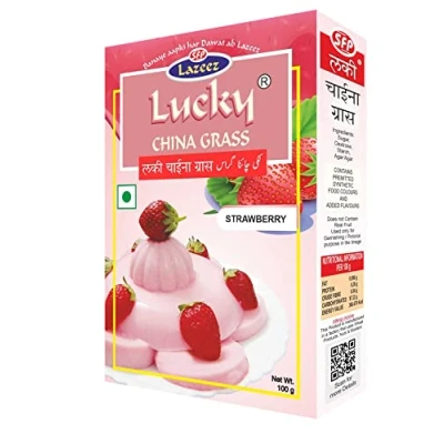 Image of LUCKY CHINA GRASS (STRAWBERRY Flavor 100 gm)[Pack of 5]