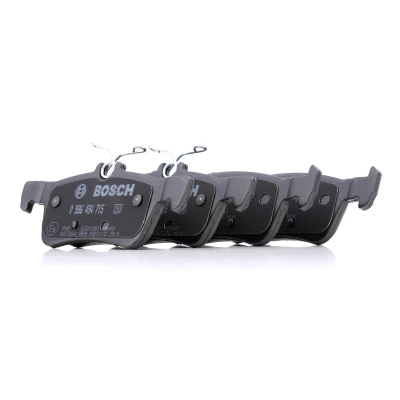 Image of 1610814180 Brake pad set BOSCH 0 986 494 715 Low Metallic with anti squeak plate, mounting manual PEUGEOT: 308 SW 2, II Hatchback