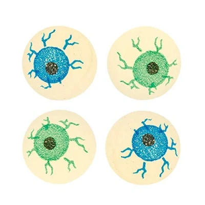 Image of Baker Ross AW950 Bouncy Glow in The Dark Eyeball Jet Balls (Pack of 6) Spooky Arts and Crafts for Halloween, Assorted
