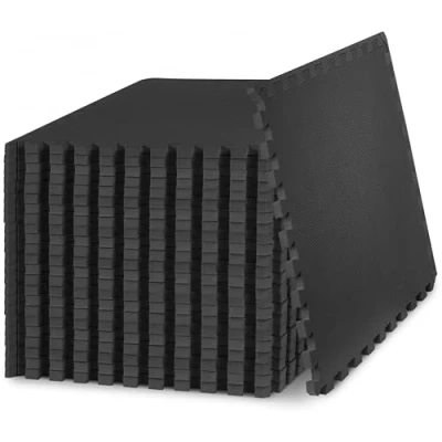 Image of ProsourceFit Exercise Puzzle Mat 3/4&quot; Black 96