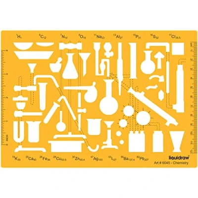 Image of Liquidraw Organic Chemistry Stencil and Drawing Template Different Shapes Lab Laboratory Geometry Science Templates Stencils