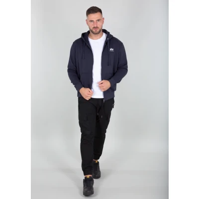 Image of Alpha Industries Men&#039;s Basic Zip SL Hooded Sweat Sweatshirt, Rep.Blue, L