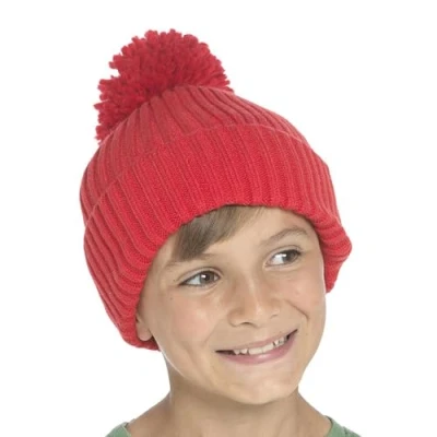 Image of A2Z 4 Kids Girls Boys Hats Ribbed Knitted Bobble Pom Beanie Hat KH1026 Red 7 10