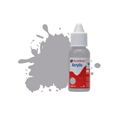 Image of Humbrol Model Paint DB0040 No 40 Pale Grey Gloss (14ml), Acrylic Paints for Models, Plastic, Metal, Wood, Glass, Ceramics and More, Touch Up Hobby Bottle Craft Kits