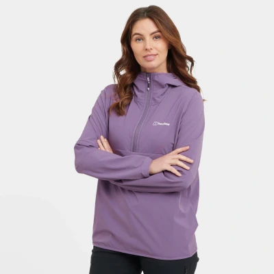 Image of Berghaus Wandermoor Smock Windbreaker, Women&#039;s, Size: 8, Aura