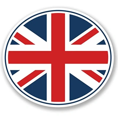 Image of 2 x 10cm/100mm Oval Union Jack Vinyl SELF Adhesive Sticker Decal Laptop Travel Luggage Car Bike Sign Fun #4346