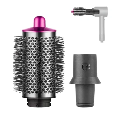 Image of Odashen Large Round Volumizing Brush Attachments for Dyson Airwrap Bigger Hair Dryer, with Adapter Converting Dryer Into Styler