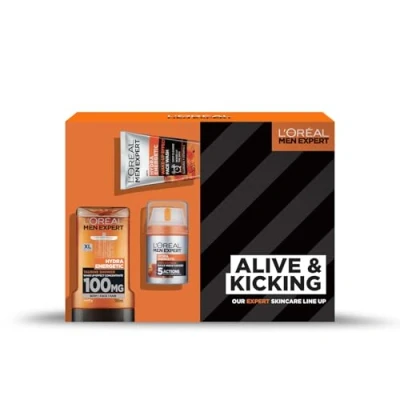 Image of L&#039;Oreal Men Expert Gift Set, Hydra Energetic Alive and Kicking: Shower Gel, Moisturiser Face Wash