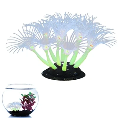 Image of Rianpesn Artificial Silicone Coral Aquarium Decorations Fish Tank Simulation Plant Accessories