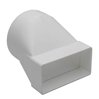 Image of Kair Ducting Adaptor 110mm x 54mm to 100mm 4 inch Rectangular Round Straight Channel Connector for Converting Different Size Duct Systems