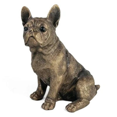 Image of Animal Crackers Leonardo French Bulldog Frenchie Bronzed ornament figurine decoration, gift boxed