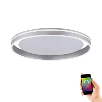 Image of Q Smart Home Paul Neuhaus VITO LED ceiling lamp 59 cm steel