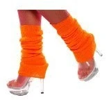 Image of Leg Warmers Neon Colours Pink Blue Green Yellow Orange (ORANGE)