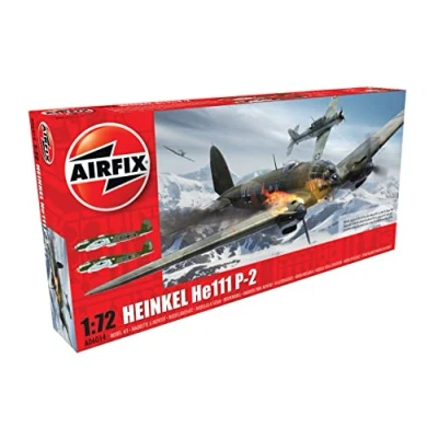 Image of Airfix Model Set A06014 Heinkel He111P 2 Building Kit Plastic Plane Kits for Adults &amp; Children 8+, Includes Sprues Decals 1:72 Scale