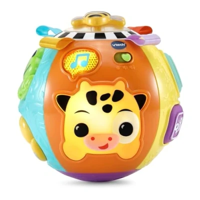 Image of VTech Baby Animal Discoveries Ball, Interactive Toy with Lights, Shapes, Fun Sound Effects, Different Textures for Sensory Play, Gift Ages 3, 6, 9, 12 Months +, English Version