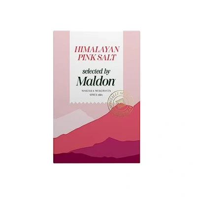 Image of Maldon Himalayan Pink Salt Selected by Our Seasoned Experts Coarse Rock from the Foothills of Himalayas Perfect for a Wide Range Dishes Fantastic Flavour 250g Box