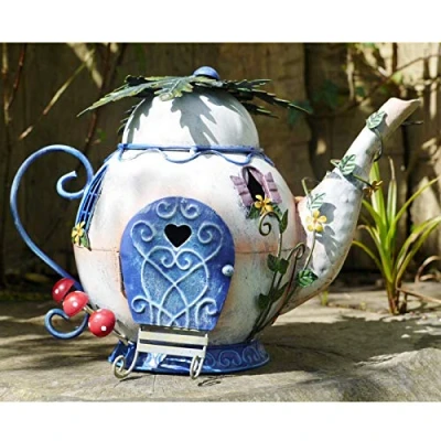 Image of Secret Garden Magical Fairy Teapot House Outdoor Sculpture Decorative Ornament