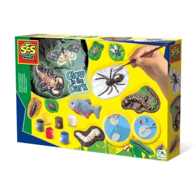 Image of SES Creative 01153 Children&#039;s Scary Animals Glow in The Dark Casting and Painting Set