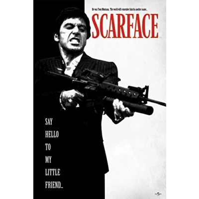 Image of Pyramid International Say Hello To My Little Friend Scarface Maxi Poster, Multicolour, 61 x 91.5 1.3 cm/24 36 Inches