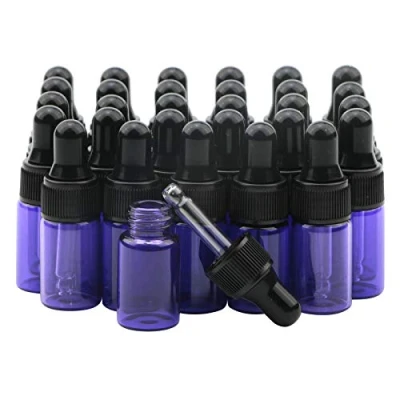 Image of Rowiz 30 PCS 3ml Purple Glass Dropper Bottles with Pipettes Dropper&amp;Black Screw Cap,Glass Essential Oil Eye Vials Perfume Cosmetic Liquid Aromatherapy Lotion Sample