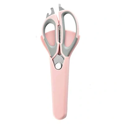 Image of Heavy Duty Kitchen Scissors, Stainless Steel Multipurpose Scissors Detachable for Easy to Clean ,Kitchen Shears Chicken, Vegetables, Bones, Fish, Meat, Flowers, Nuts, Herbs, BBQ. (Pink)