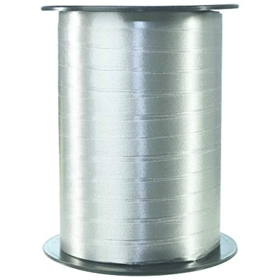Image of Clairefontaine Ref 601776C Smooth Counter Ribbon Roll (Single Reel) 7mm x 500m Length Roll, 11.7 9.5cm Spool Suitable for Gift Wrapping &amp; Crafting Silver