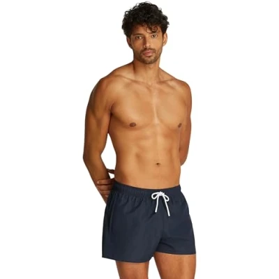Image of Calvin Klein Men’s Short Drawstring Swim Shorts, Blue (Dark Sapphire), L