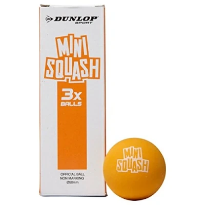 Image of Dunlop Squash Balls Mini Play, Kids Age 7 10 (3 Balls), Orange