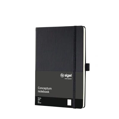 Image of SIGEL CO120 Premium Notebook plain, A5, hardcover, Black Conceptum