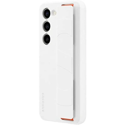 Image of Samsung Silicon Back Cover with Strap White Galaxy S23+