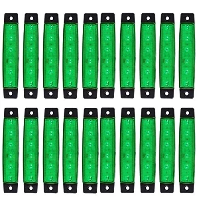 Image of KYYET LED Side Marker Lights 6 2835 SMD Clearance Lamps for Truck Trailer RV Campervan Pickup Tractor Lorry SUV Boat 12V DC Shockproof (20 pcs green)