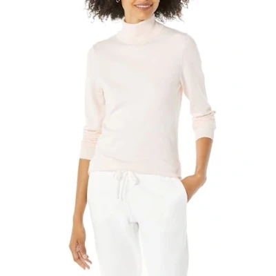 Image of Amazon Essentials Women&#039;s Classic Fit Lightweight Long Sleeve Turtleneck Jumper (Available in Plus Size), Pale Pink, S