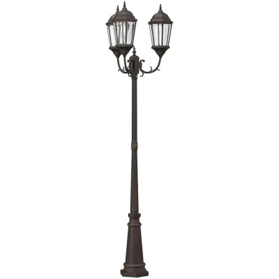Image of vidaXL Garden Light Post 3 Lamp E27 Bronze 235 cm Aluminium