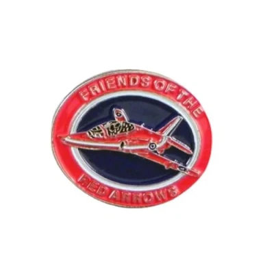 Image of Metal Enamel Pin Badge Royal Air Force RAF Red Arrow Oval Aeroplane Airplane plane aircraft